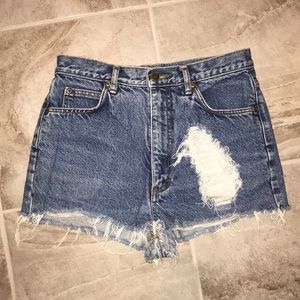 High waisted Lee jean shorts